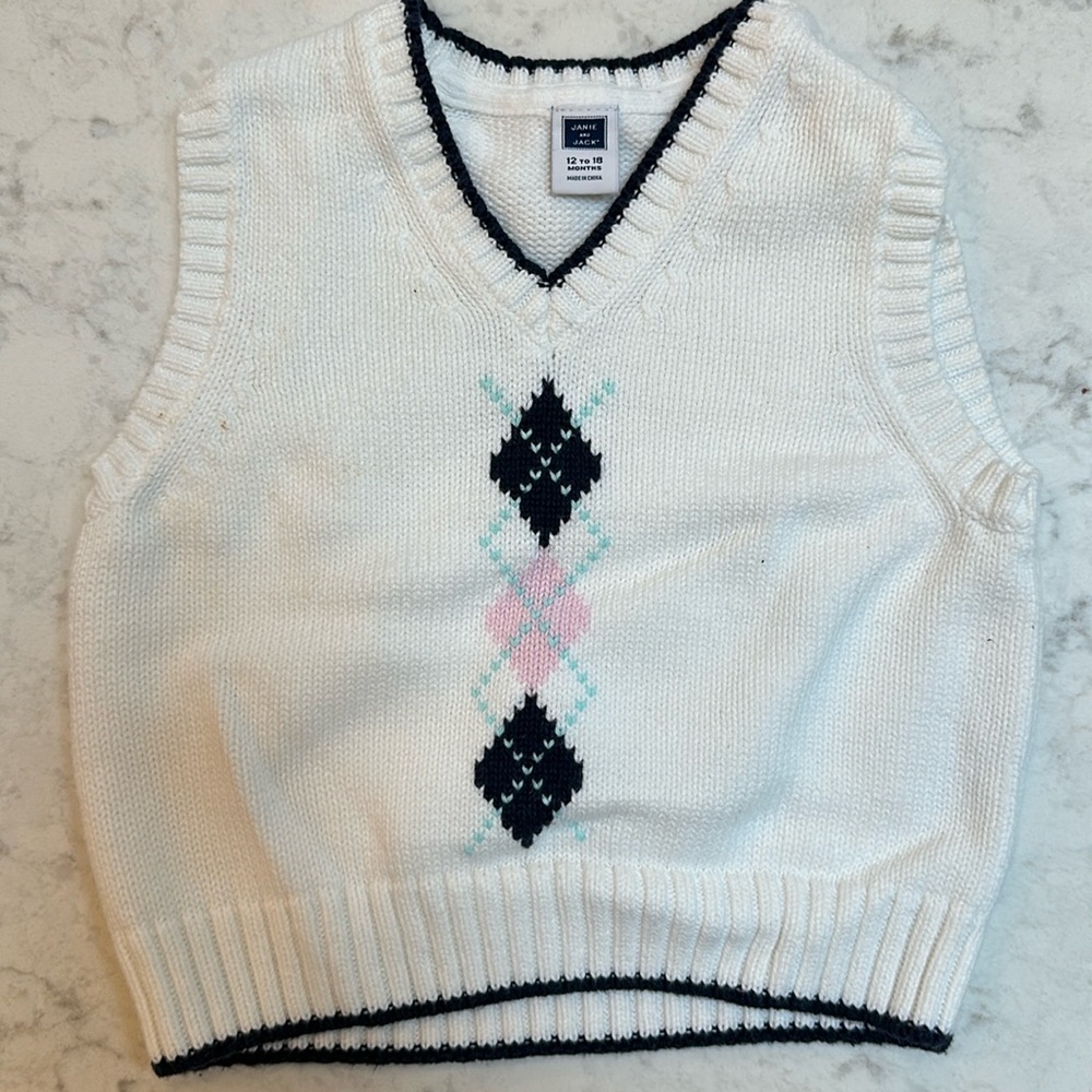 Janie & jack argyle sweater 12-18 months